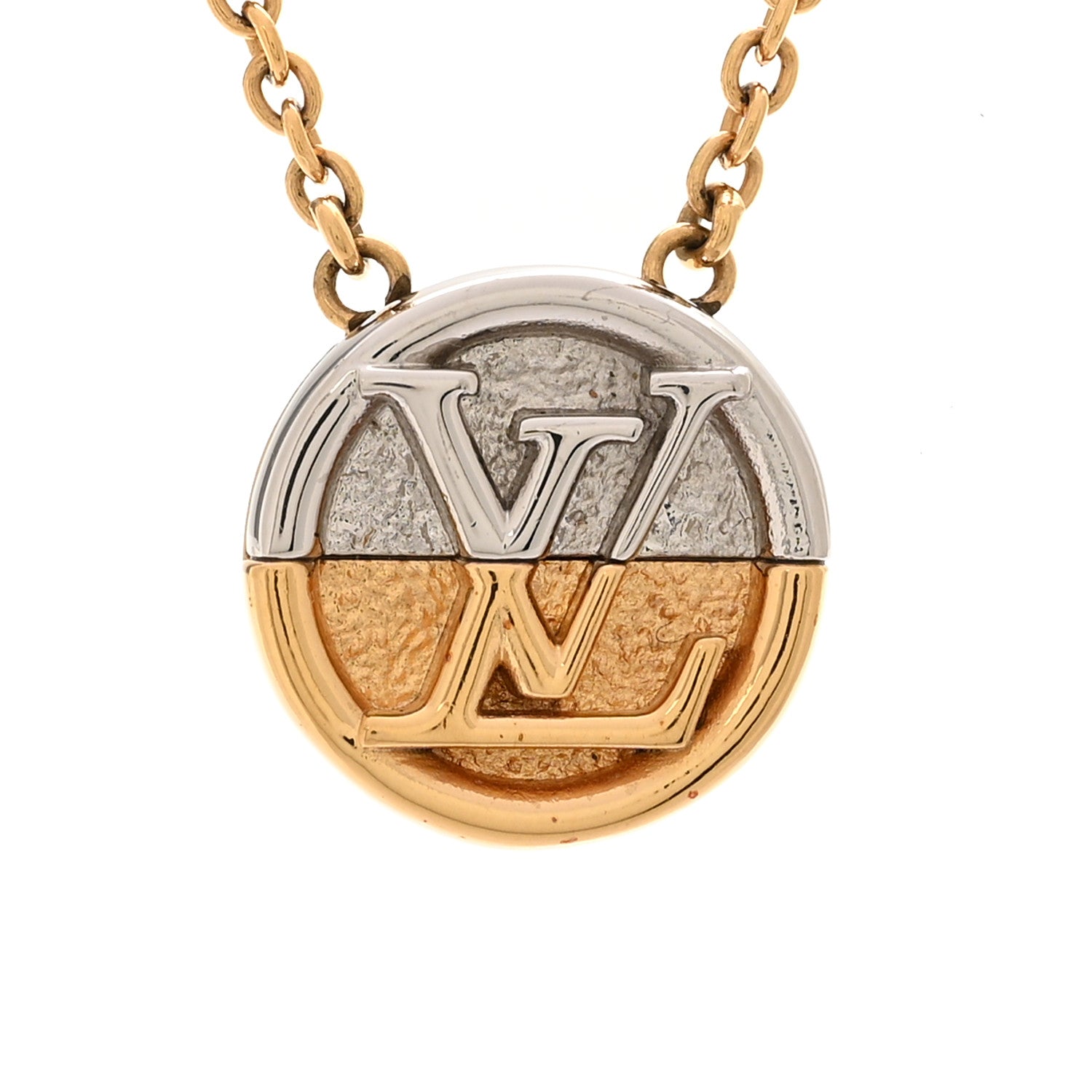 Louis Vuitton Metal L to V Necklace Gold Silver 4 of 8