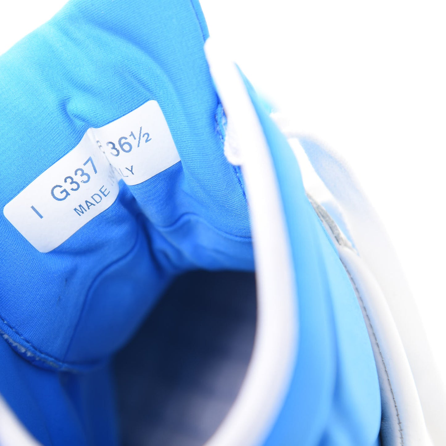 Suede Calfskin Lambskin High Top CC Sneakers 36.5 White Blue