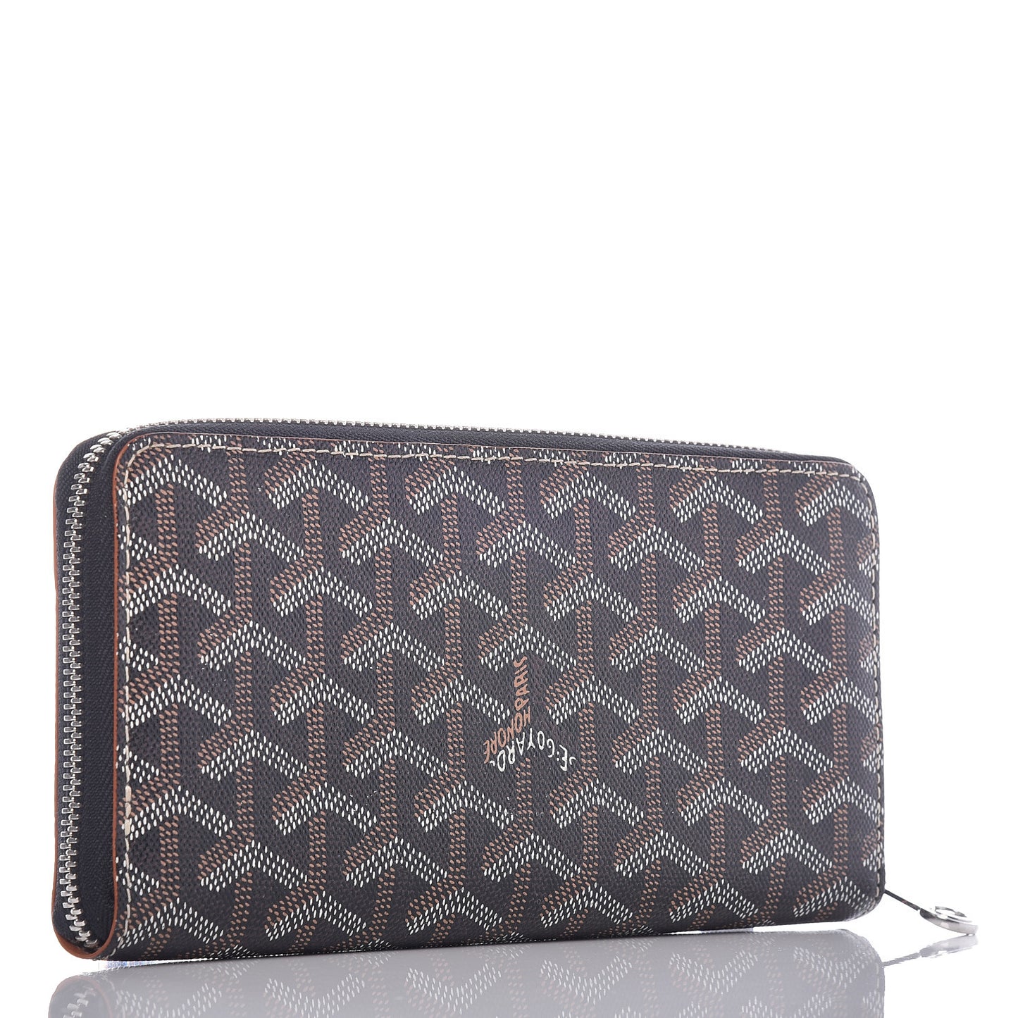 Goyardine Matignon Zip Around GM Wallet Black Gold