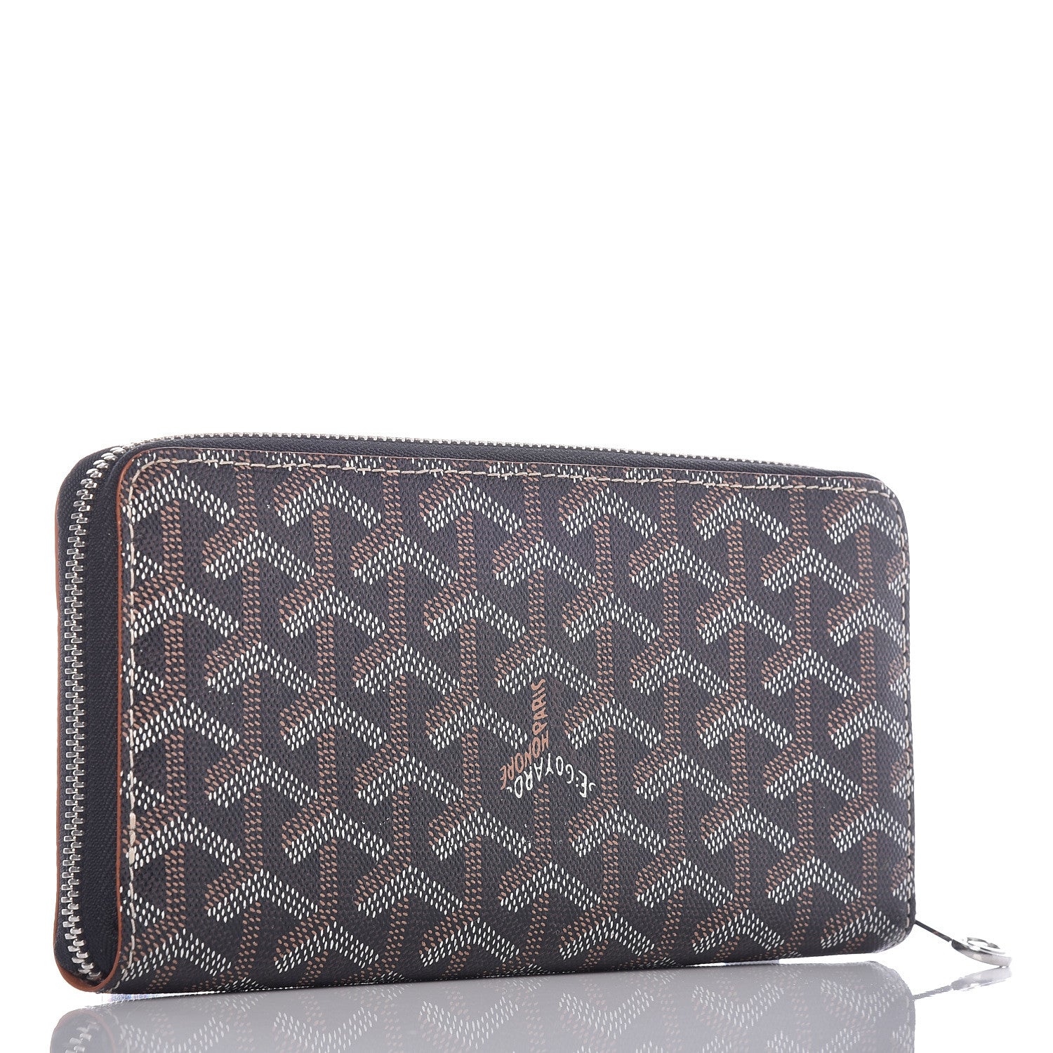 Goyard Goyardine Matignon Zip Around GM Wallet Black Gold 3 of 10