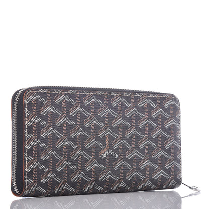 Goyard Goyardine Matignon Zip Around GM Wallet Black Gold 3 of 10