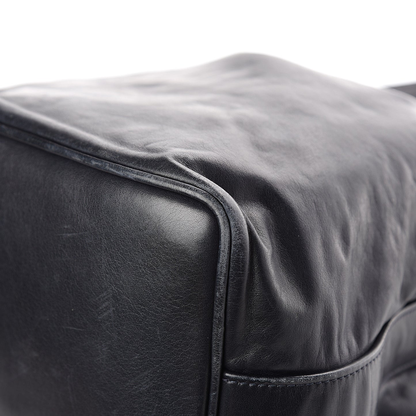 Lambskin Drawstring CC Shoulder Bag Navy Blue