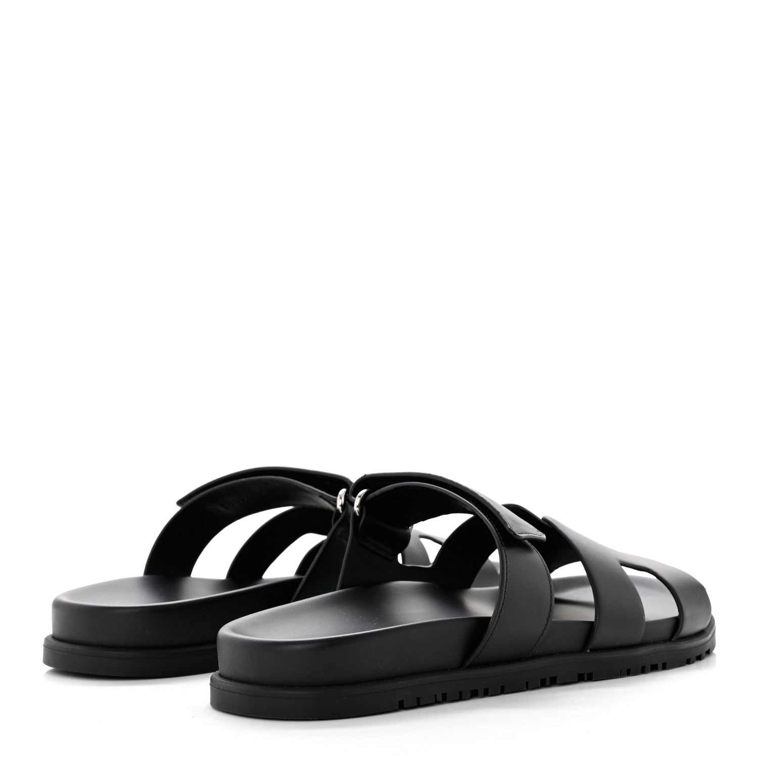 Hermes Calfskin Womens Chypre Sandals 40.5 Black 4 of 9