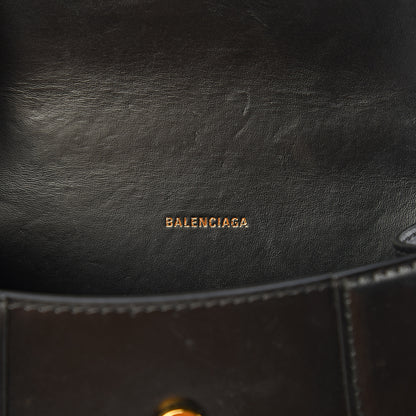 Balenciaga Shiny Box Calfskin Hourglass Top Handle Bag XS Black 5 of 14