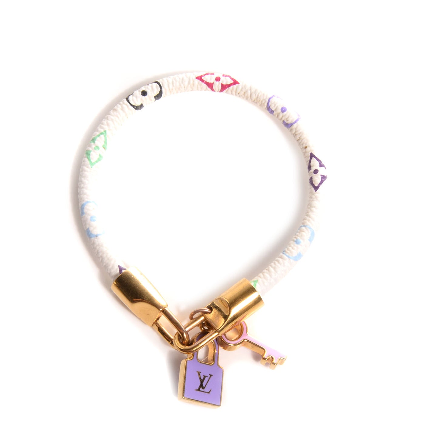 Monogram Multicolor Luck It Bracelet 19 White