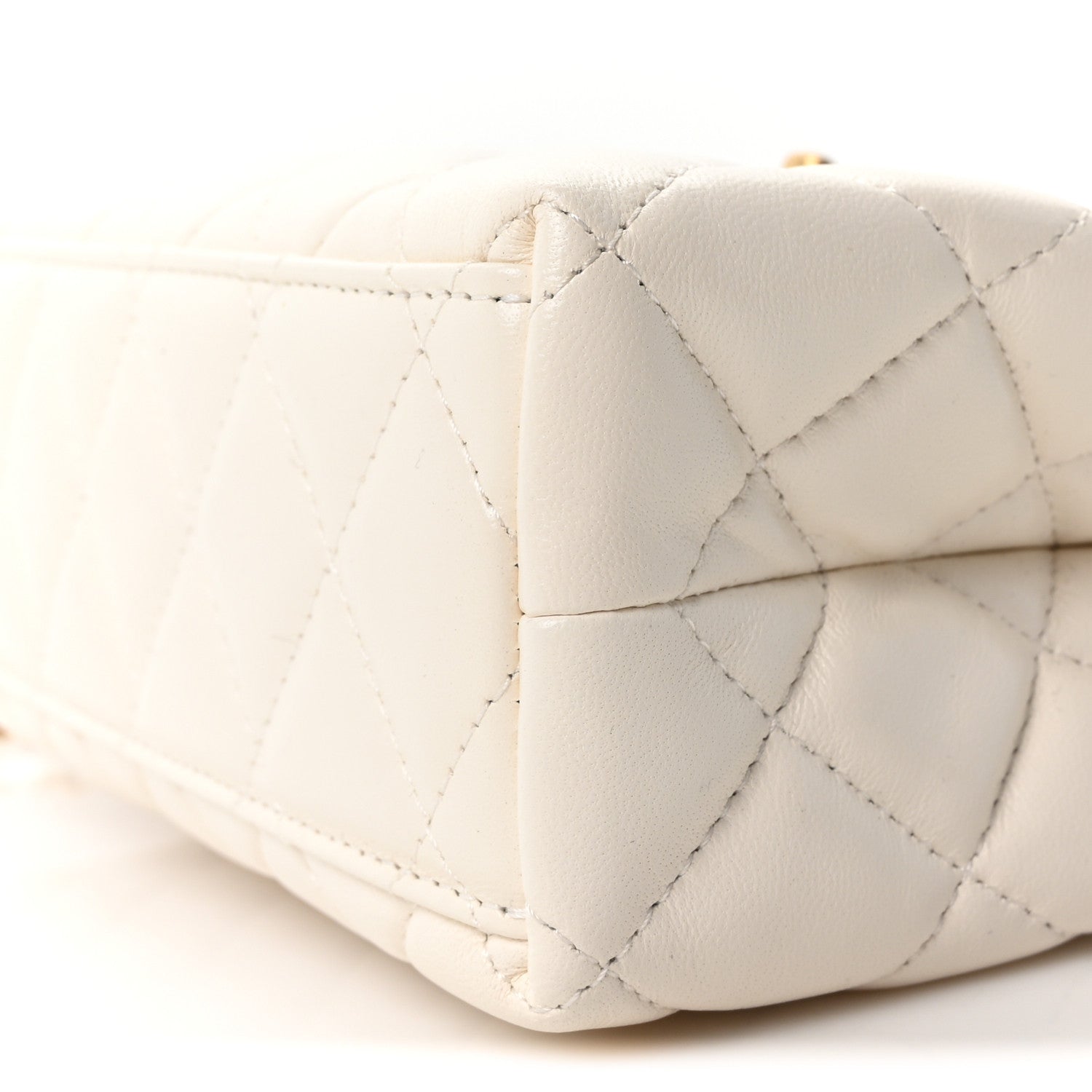 Chanel Shiny Aged Calfskin Quilted Nano Kelly Shopper White 10 of 10