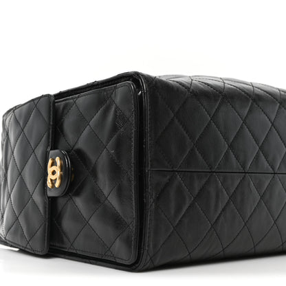 Chanel Shiny Crumpled Calfskin Quilted Medium Chanel 25 Handbag Black Black 9 of 10