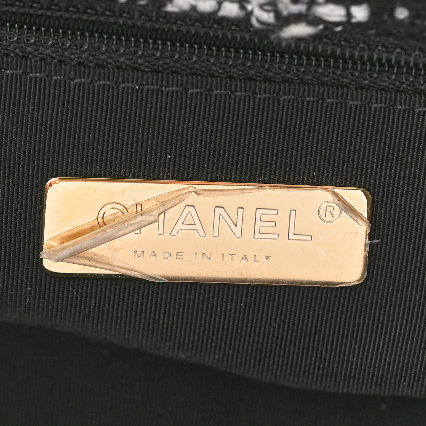 Tweed Quilted Large Chanel 19 Flap Black Ecru White