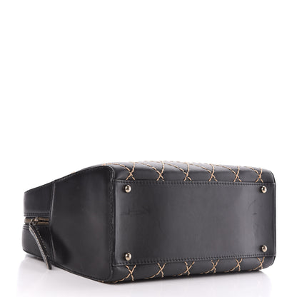 Chanel Calfskin Wild Stitch Top Handle Bag Black 4 of 14