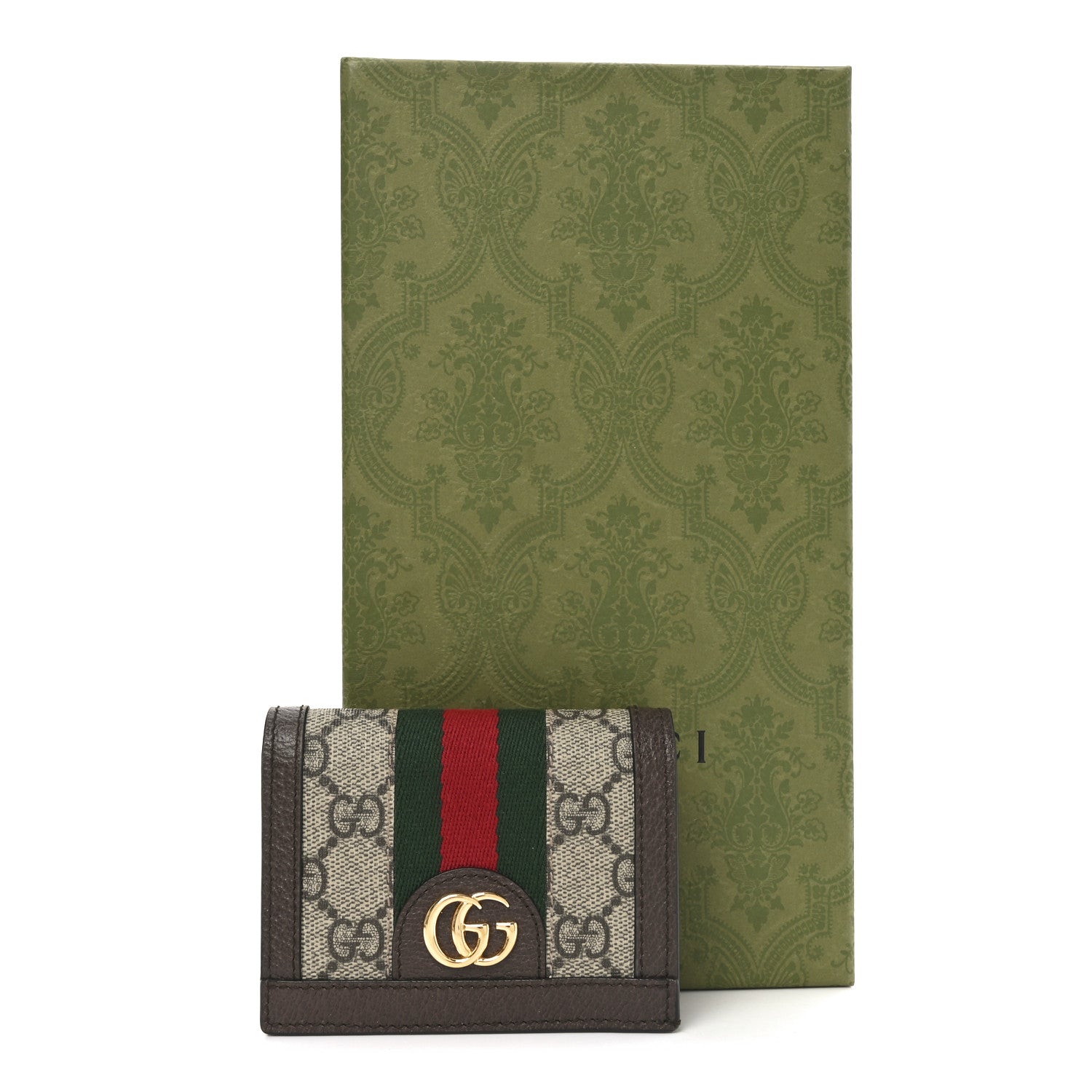 Gucci GG Supreme Monogram Web Ophidia Card Case Beige New Acero 8 of 8