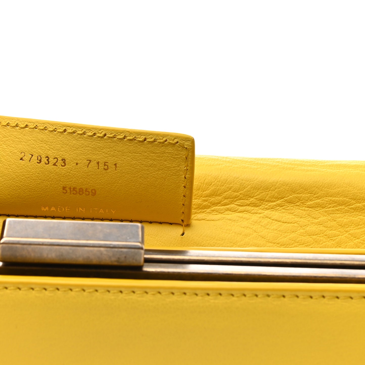 Calfskin Papier Wand Clutch Yellow
