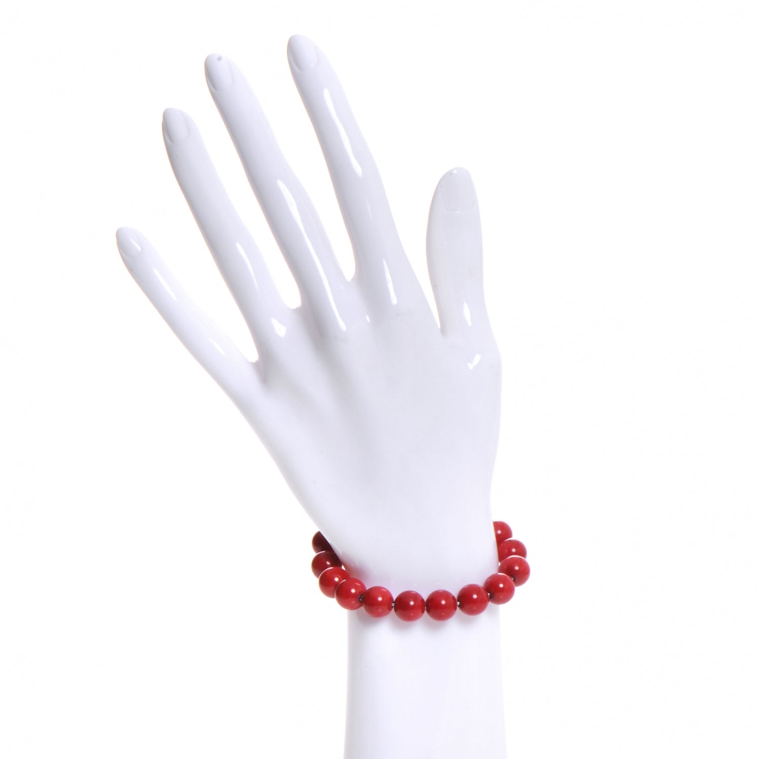 David Yurman Sterling Silver Coral Spiritual Beads Bracelet 2 of 7