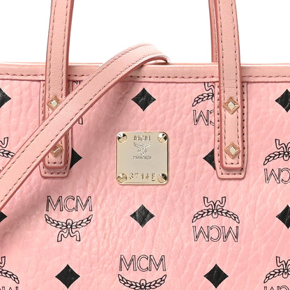 MCM Visetos Mini Anya Top Zip Shopper Tote Soft Pink 7 of 9