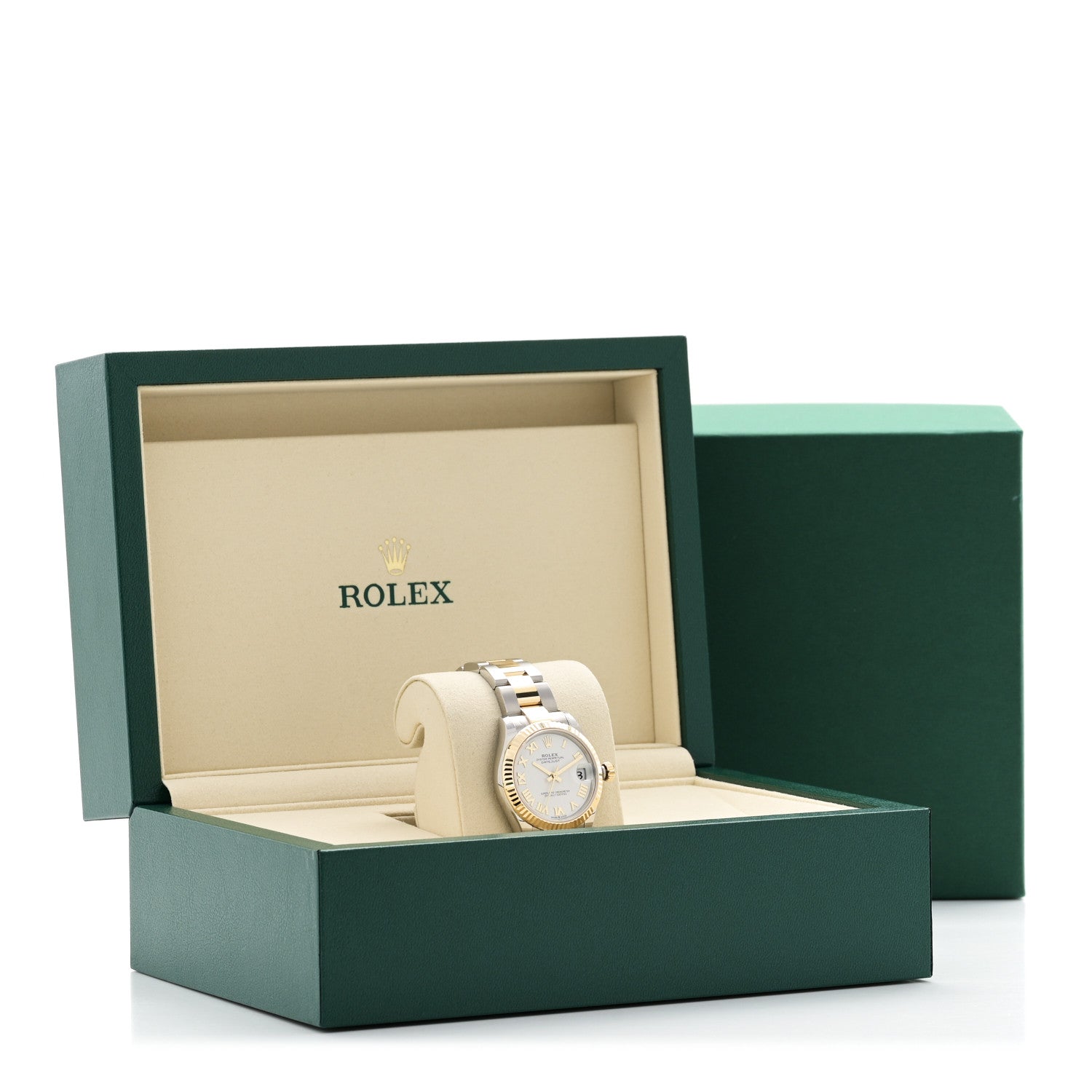 Rolex Stainless Steel 18K Yellow Gold 31mm Oyster Perpetual Datejust Watch White Roman 278273 5 of 5