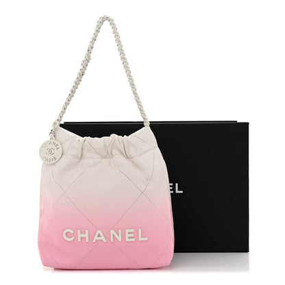 Chanel Patent Gradient Calfskin Quilted Mini Chanel 22 White Light Pink 12 of 12