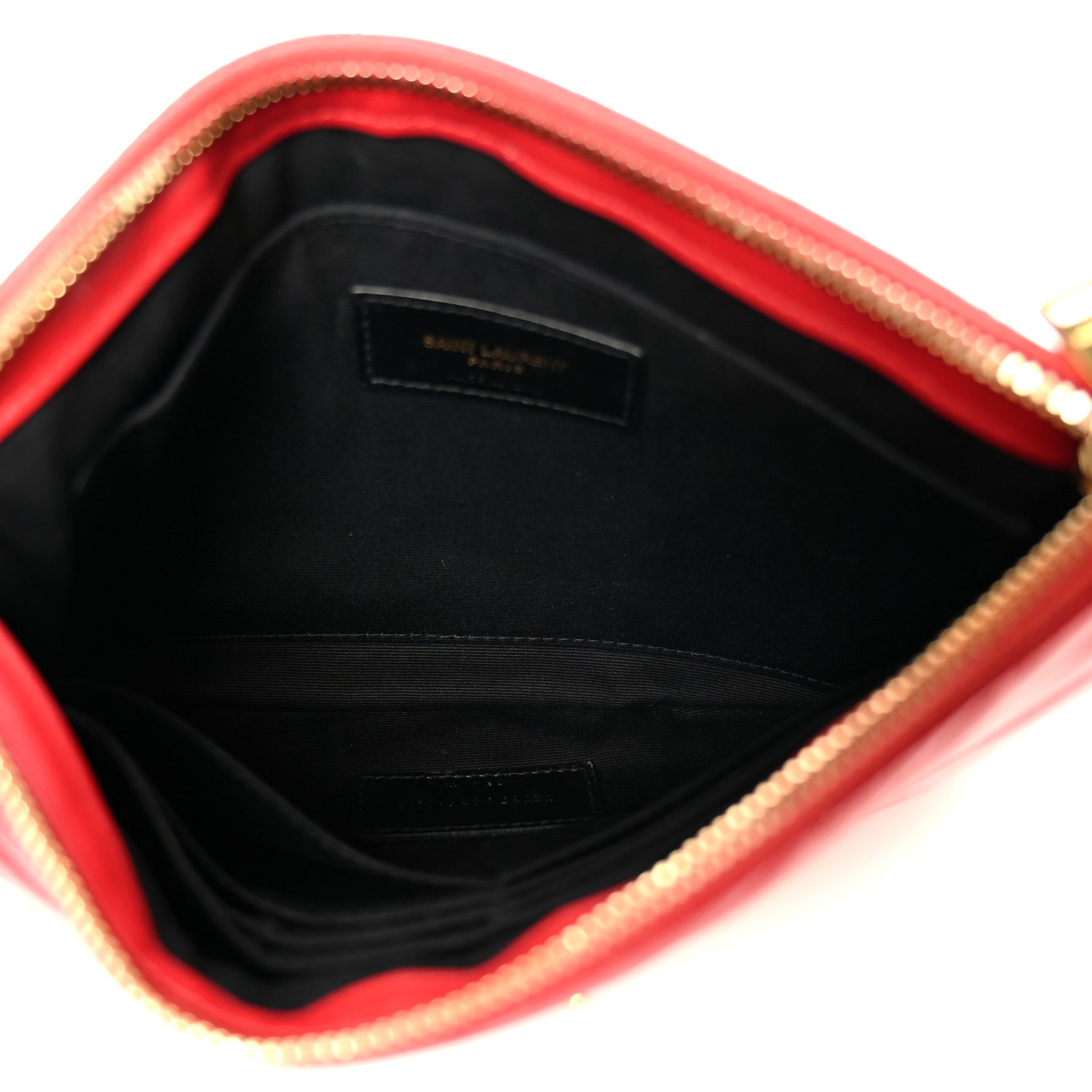 Saint Laurent Calfskin Matelasse Chevron Monogram A5 Wristlet Bandana Red 5 of 9