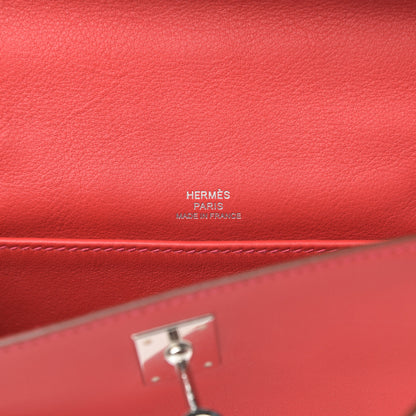 Hermes Swift Kelly Pochette Clutch Rouge Casaque 6 of 9