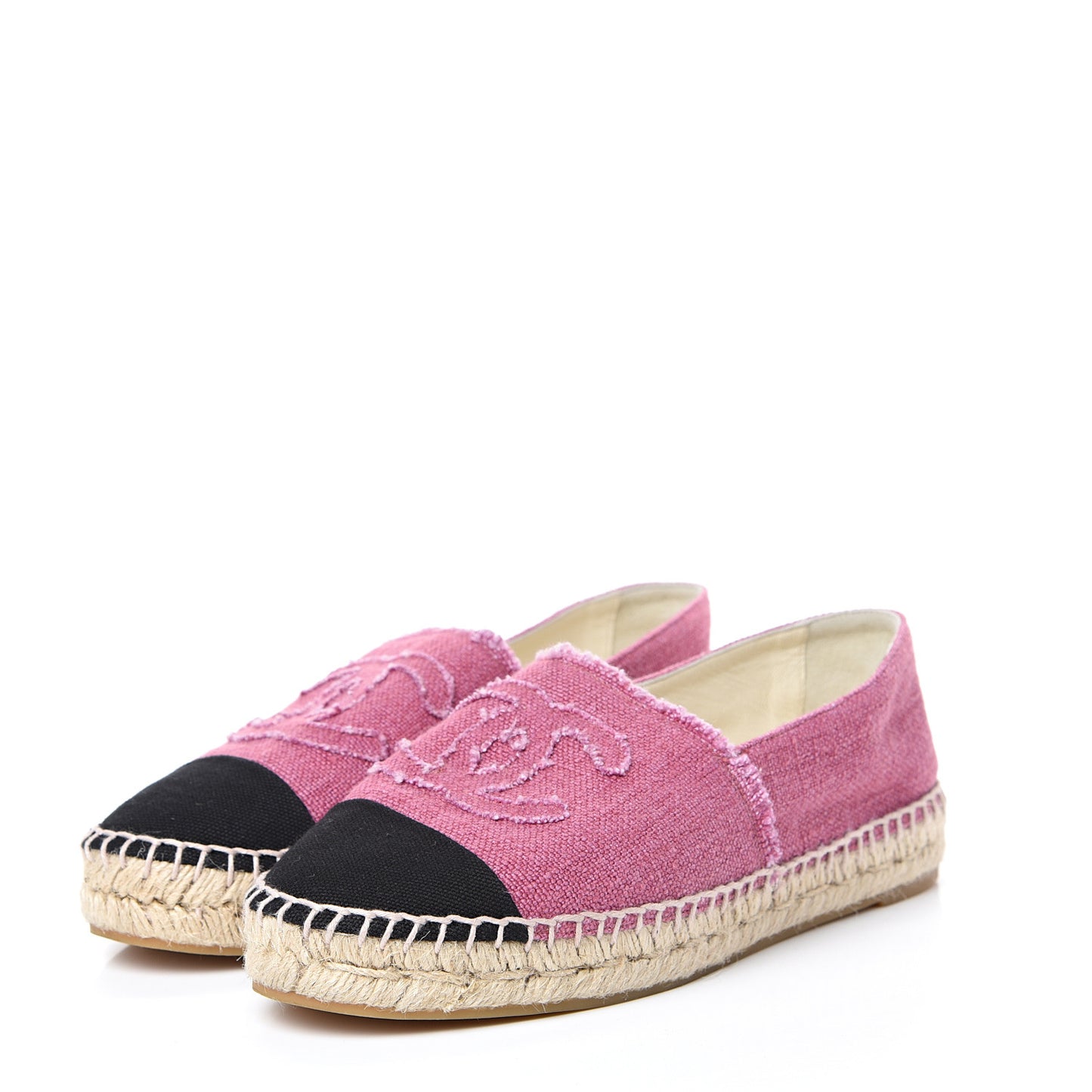 Linen CC Espadrilles 38 Pink Black