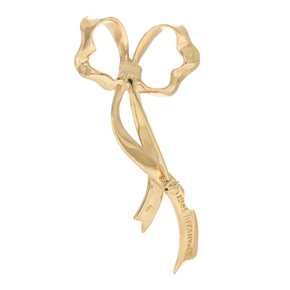 Tiffany 18K Yellow Gold Ribbon Brooch Pin 2 of 4
