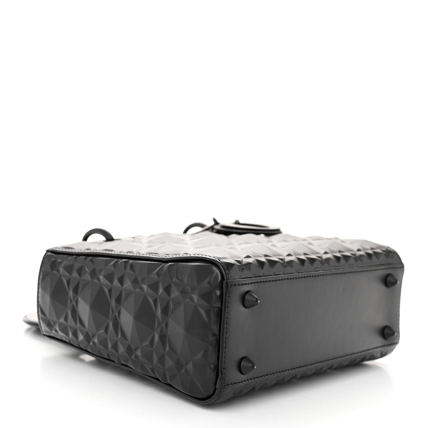 Christian Dior Calfskin Cannage Diamond Small My ABCDior Lady Dior Black 4 of 12