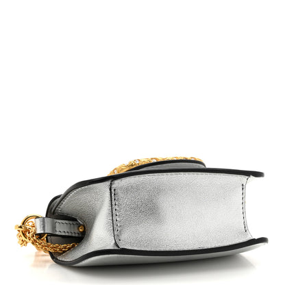 Valentino Garavani Laminated Calfskin Crystal Vlogo Micro Loco Shoulder Bag Silver Crystal 4 of 10