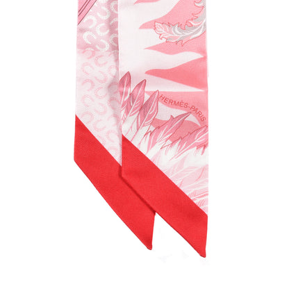 Hermes Silk Cheval Phoenix Twilly Grenadine Rose Gris 3 of 3