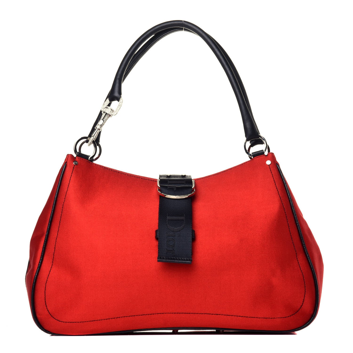 Christian Dior Satin Crystal Hardcore Shoulder Bag Red 1 of 7