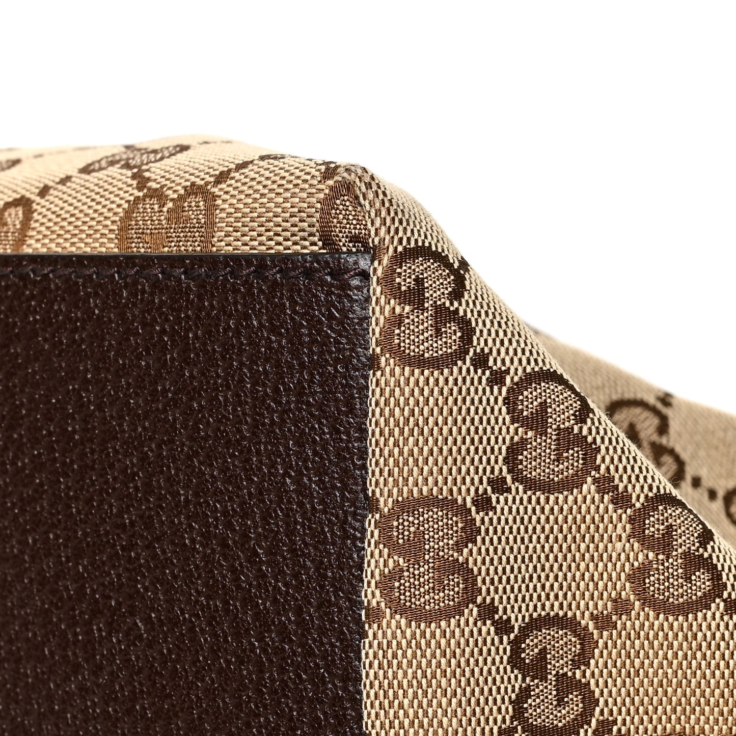 GG Monogram Small Web Handle Bucket Tote Dark Brown