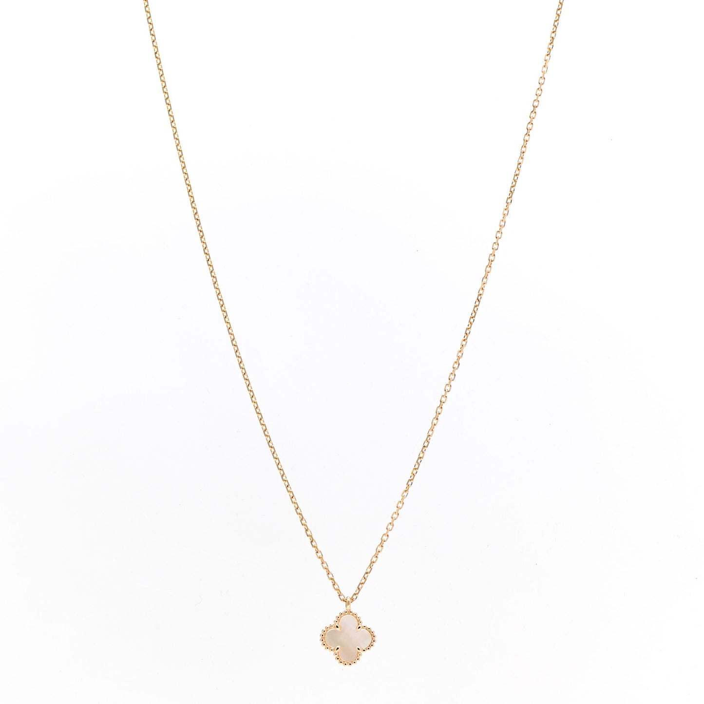 18K Yellow Gold Mother of Pearl Sweet Alhambra Pendant Necklace