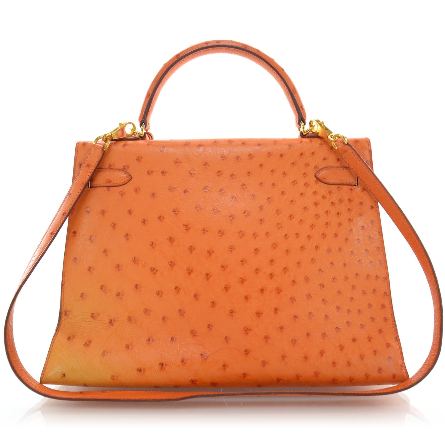 Hermes Ostrich Kelly 32 Orange 4 of 10