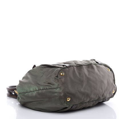 Prada Tessuto Nylon Logo Tote Green 4 of 19