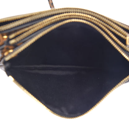 Celine Goatskin Leopard Printed Small Trio Crossbody Bag Brown Black 6 of 11