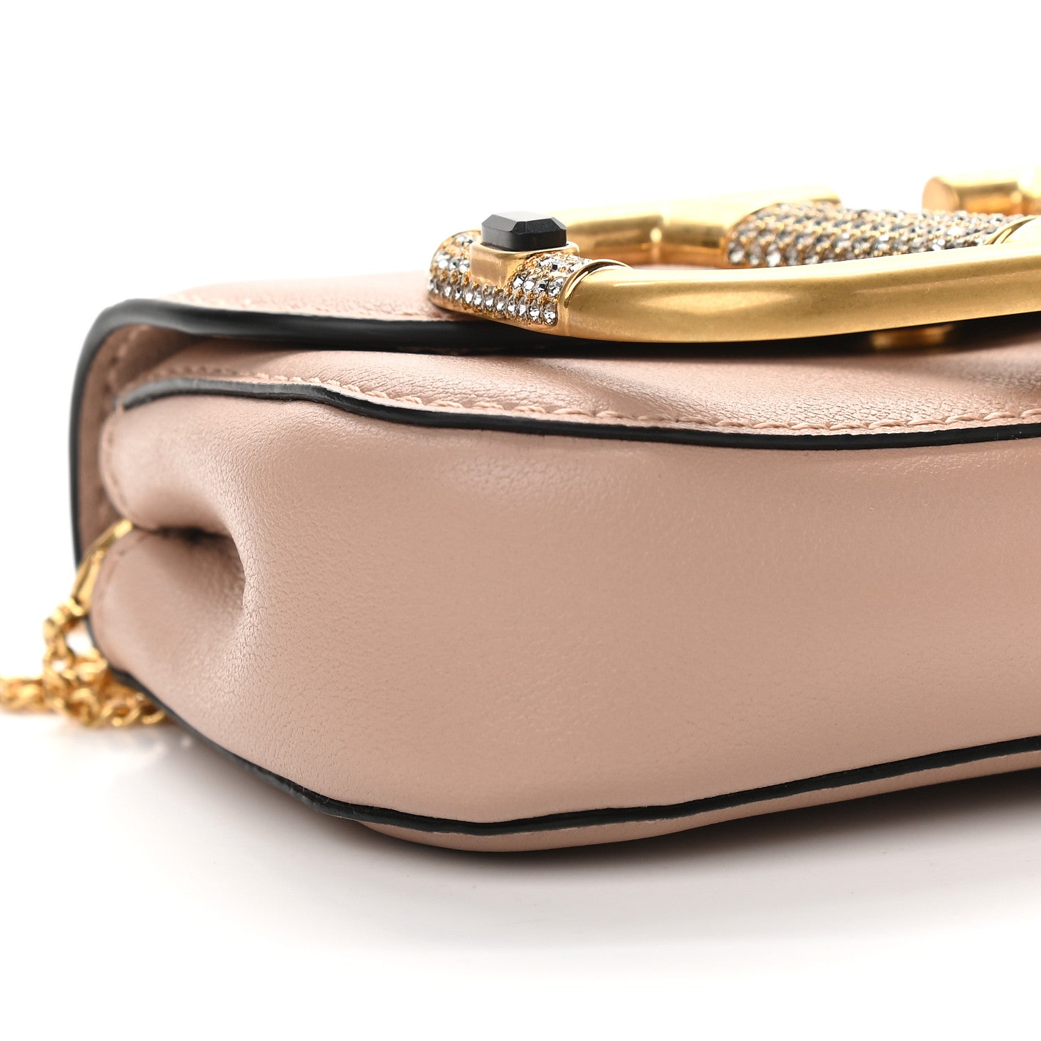 Valentino Garavani Calfskin Crystal Mini Supervee Pouch Rose Cannelle 7 of 8