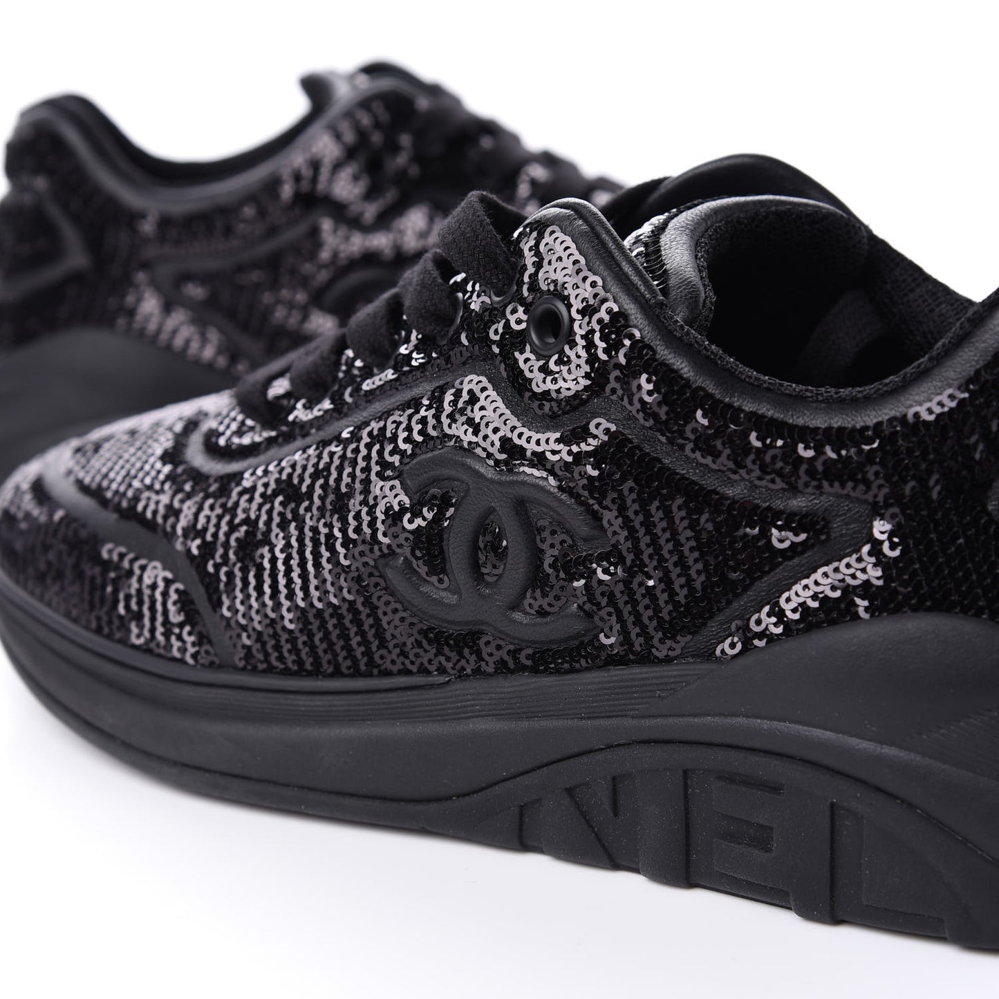 Sequin CC Sneakers 38.5 Black