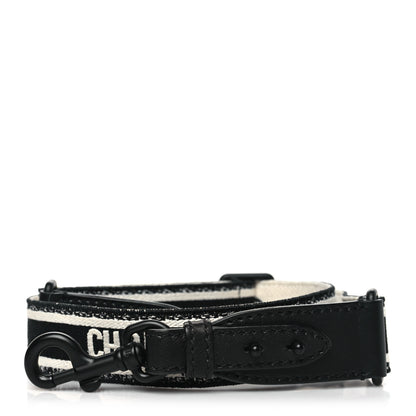Christian Dior Canvas Embroidered Shoulder Strap Black 1 of 7