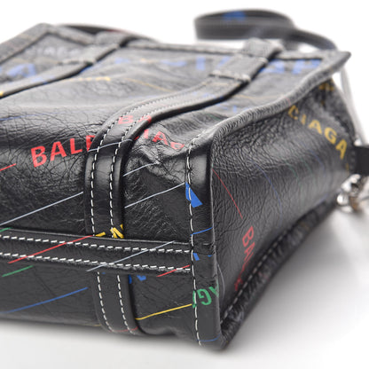 Balenciaga Agneau Arena Logo Multicolor Print XXS Bazar Shopper Tote Black Multicolor 10 of 10