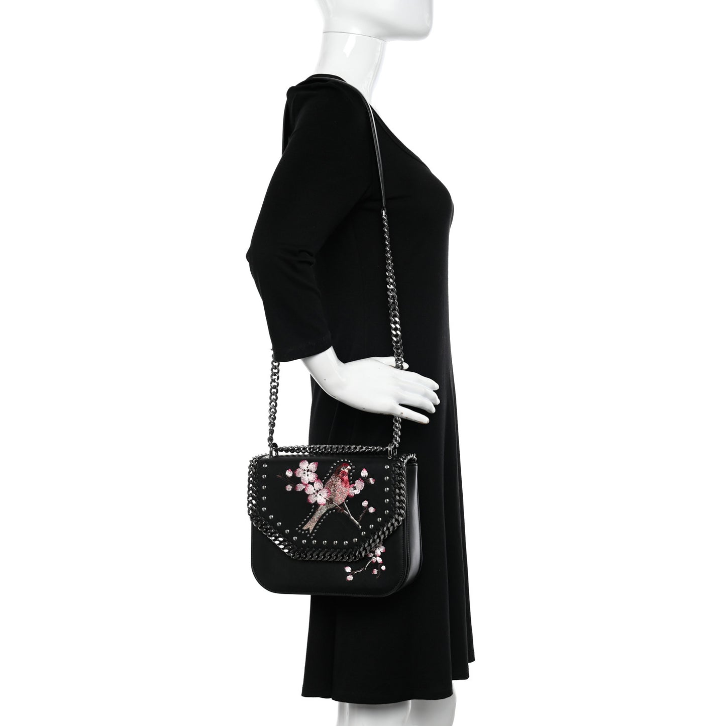 Eco Alter Nappa Medium Falabella Box Bird Shoulder Bag Black