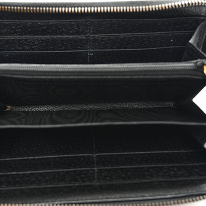 Gucci Pebbled Calfskin Animalier Zip Around Wallet Black 5 of 8