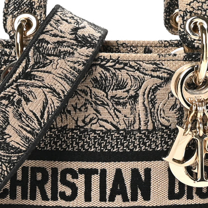 Christian Dior Canvas Toile De Jouy Embroidered Mini Lady D-Lite Beige Mullticolor 7 of 10