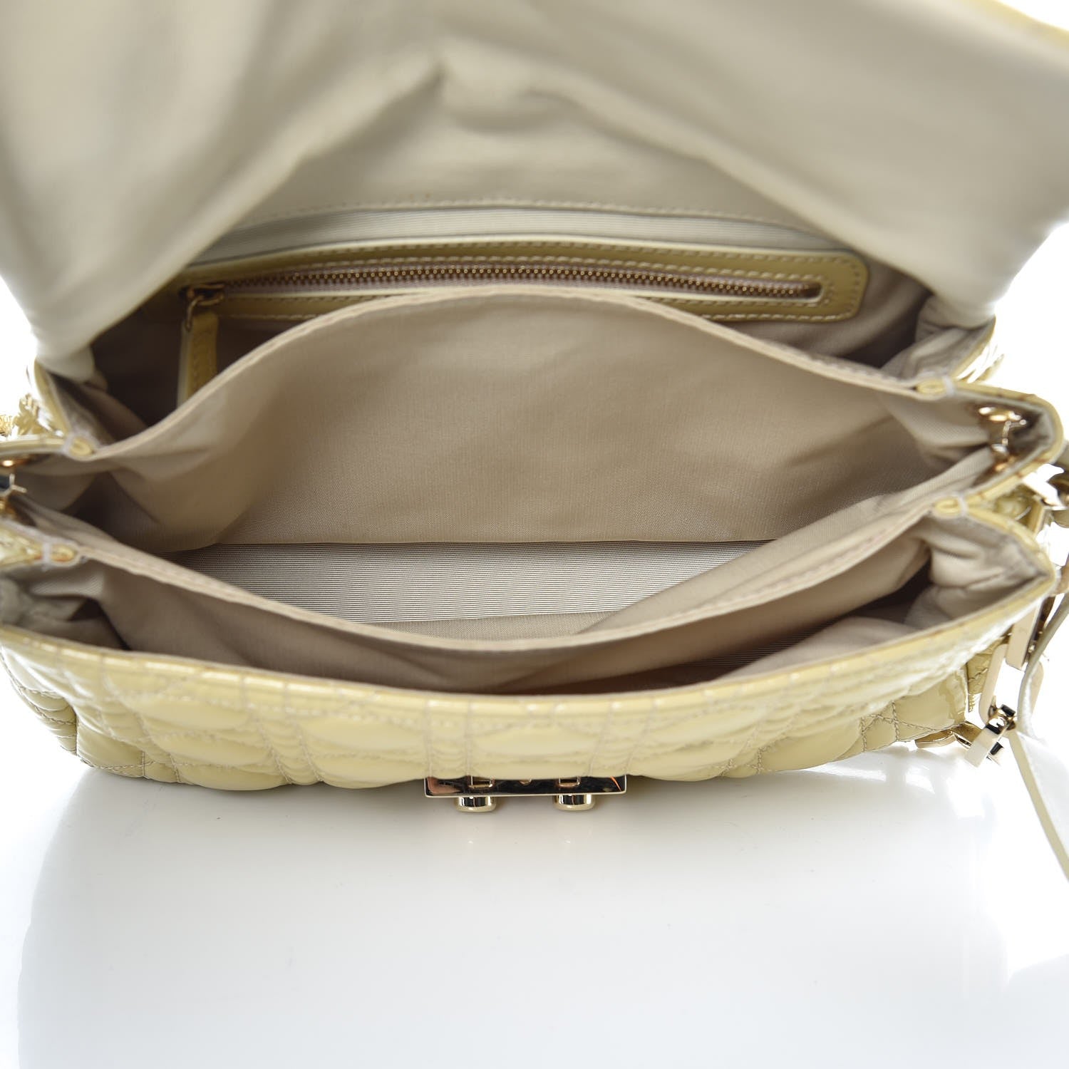 Christian Dior Patent Cannage New Lock Flap Ivory 5 of 13