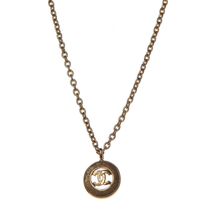 Chanel Sunburst Cutout CC Necklace Gold 1 of 7