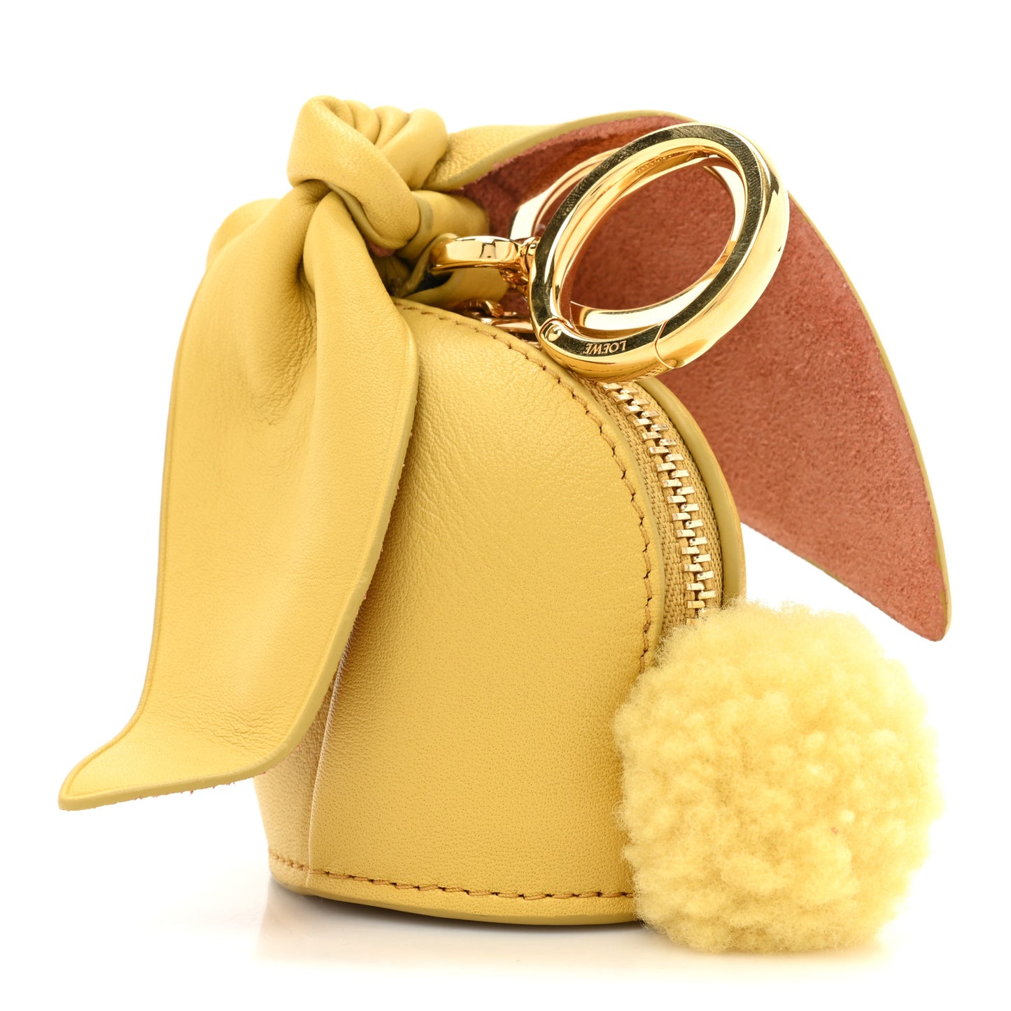 Calfskin Bunny Charm Dark Yellow