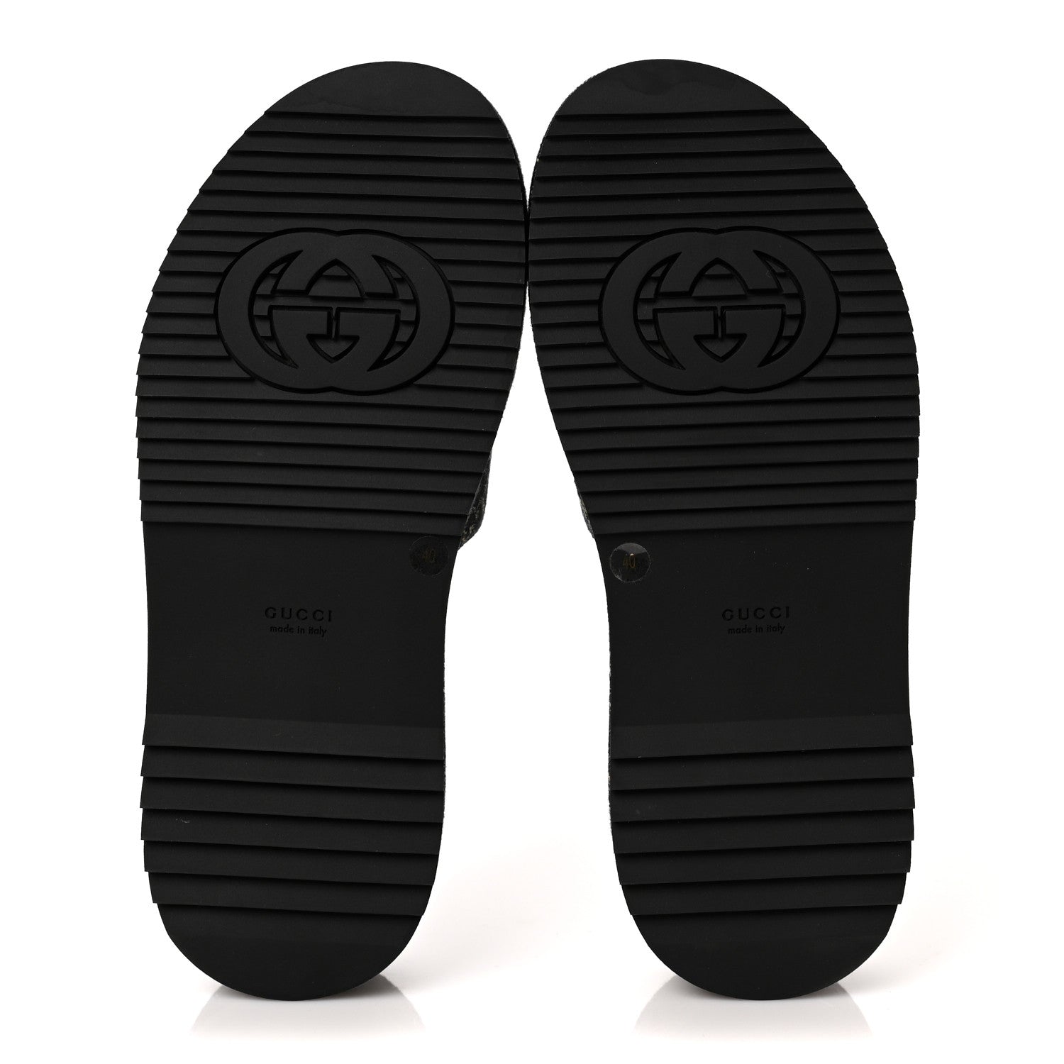 Gucci Jacquard Black Denim GG Monogram Angelina Platform 55mm Slide Sandals 40 Black Ivory 5 of 8