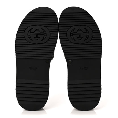 Gucci Jacquard Black Denim GG Monogram Angelina Platform 55mm Slide Sandals 40 Black Ivory 5 of 8