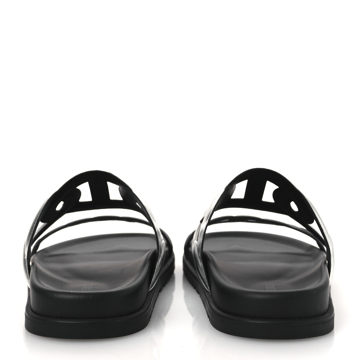 Hermes Metallic Nappa Extra Sandals 36 Gris Argente Black 6 of 11