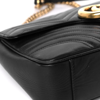 Gucci Calfskin Matelasse Medium GG Marmont Shoulder Bag Black 13 of 13