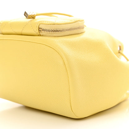 Chanel Caviar Quilted CC Pocket Bucket Bag Yellow 10 of 11
