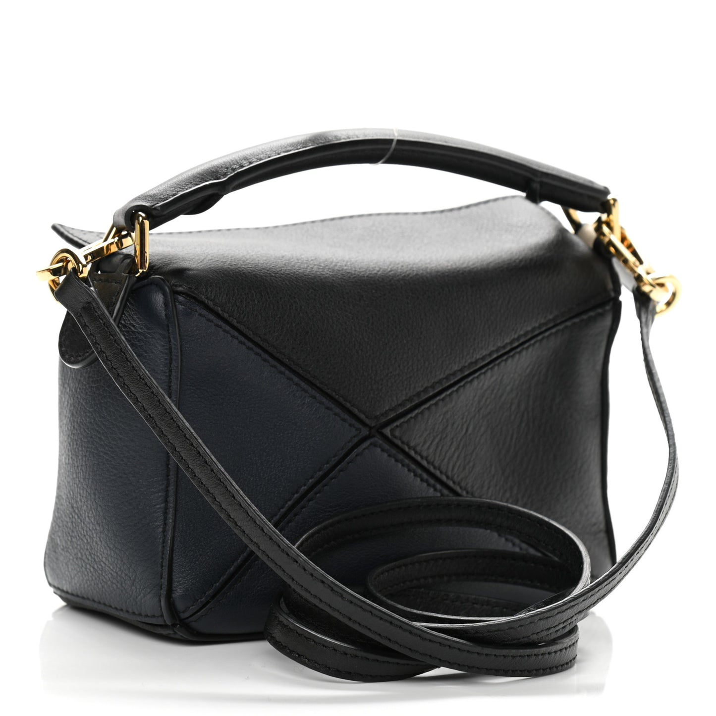 Calfskin Mini Puzzle Bag Black Cream