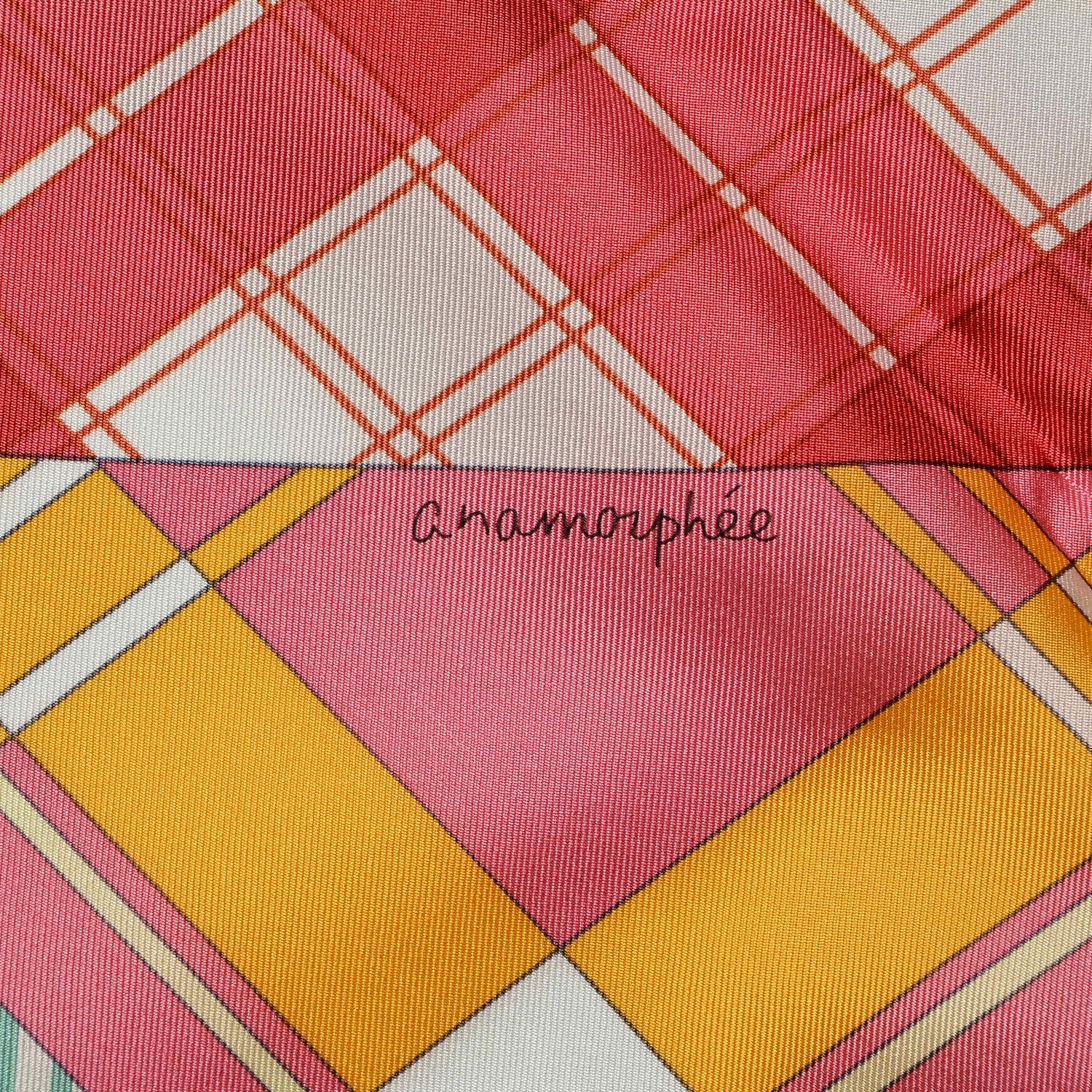 Hermes Silk Ex-Libris A Carreaux Shawl 140 Vert D Eau Framboise Soleil 4 of 7