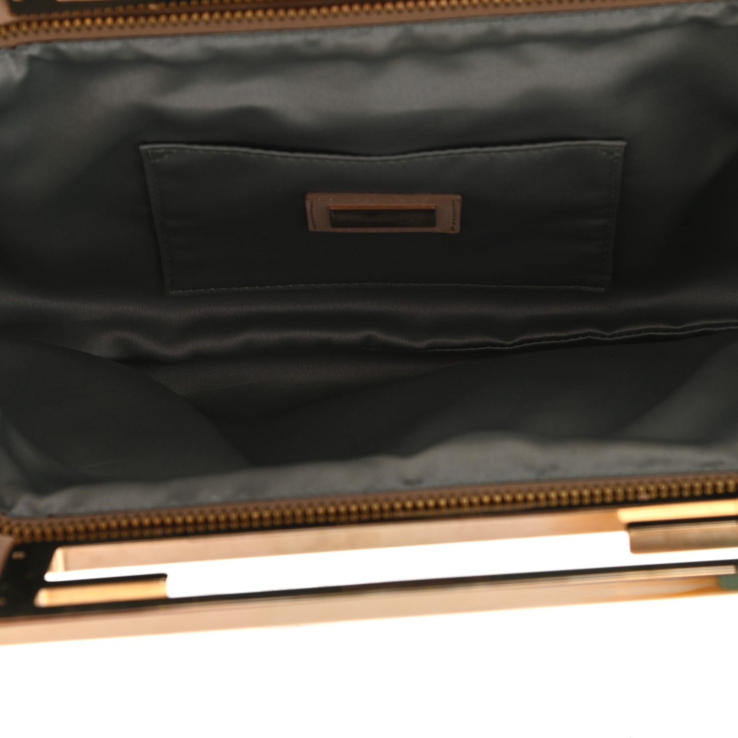 Fendi Metallic Lurex FF Cutout Baguette Clutch Gold 5 of 16